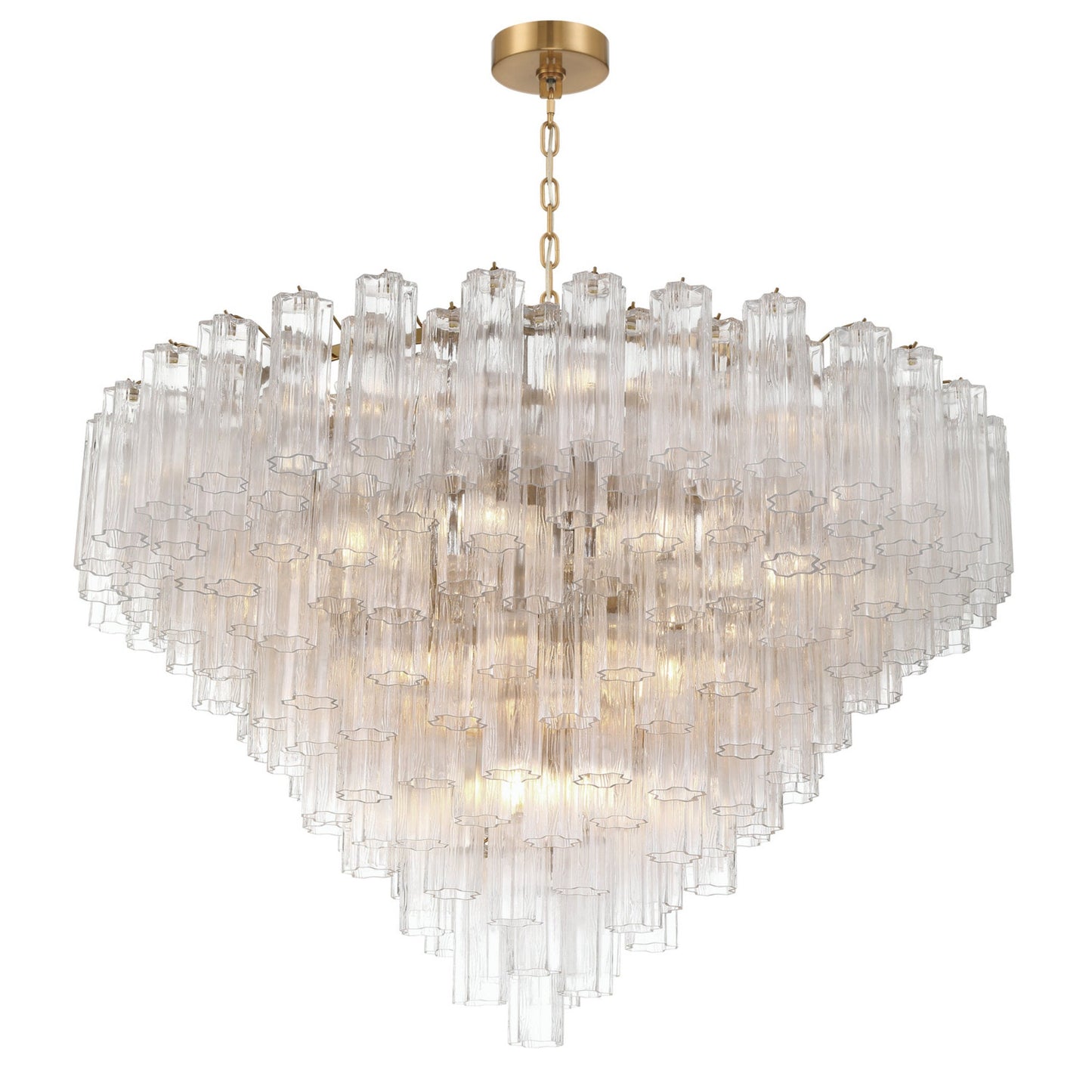 Addis 49'' Aged Brass Chandelier Clear 49"W x 42.5"H x 49"D