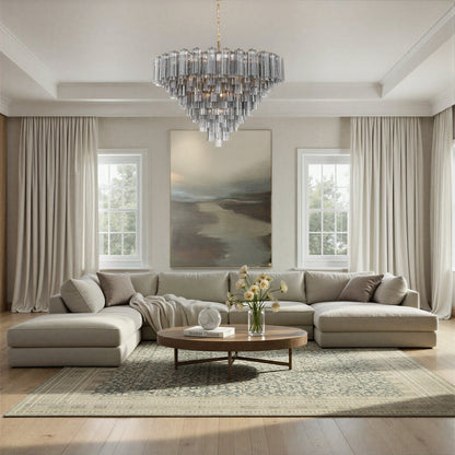 Addis 49'' Aged Brass Chandelier Gray 49"W x 42.5"H x 49"D