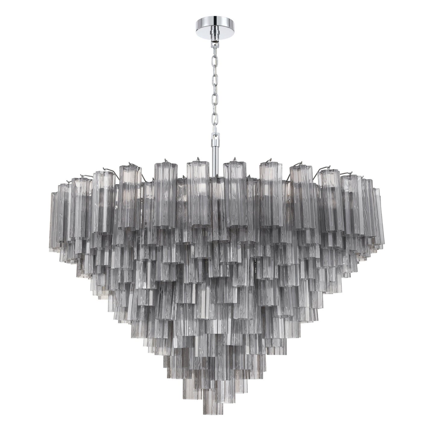 Addis 49'' Polished Chrome Chandelier Gray 49"W x 42.5"H x 49"D