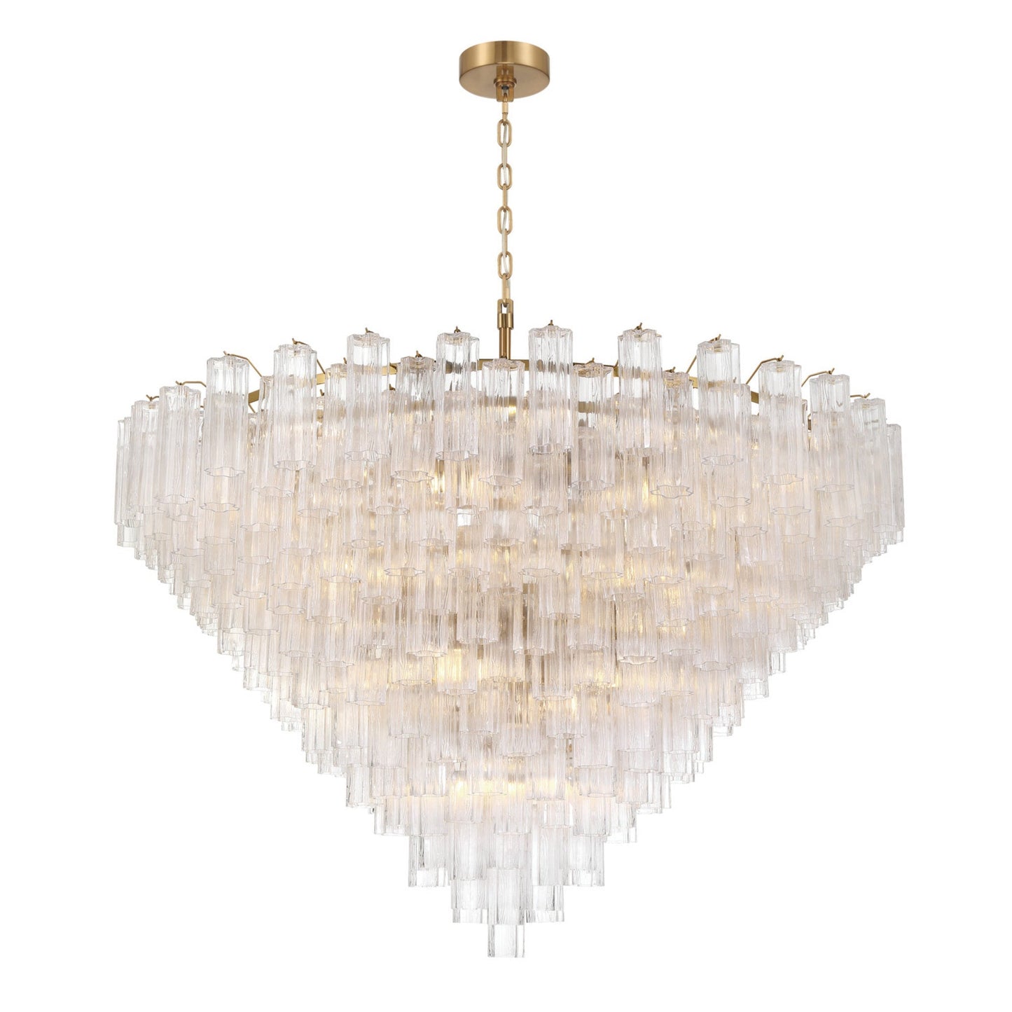 Addis 62'' Aged Brass Chandelier Clear 62"W x 40"H x 62"D