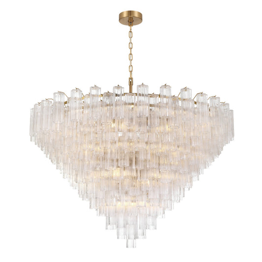 Addis 62'' Aged Brass Chandelier Clear 62"W x 40"H x 62"D