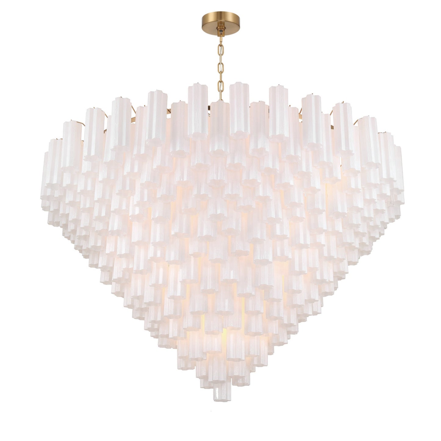 Addis 62'' Aged Brass Chandelier White 62"W x 40"H x 62"D