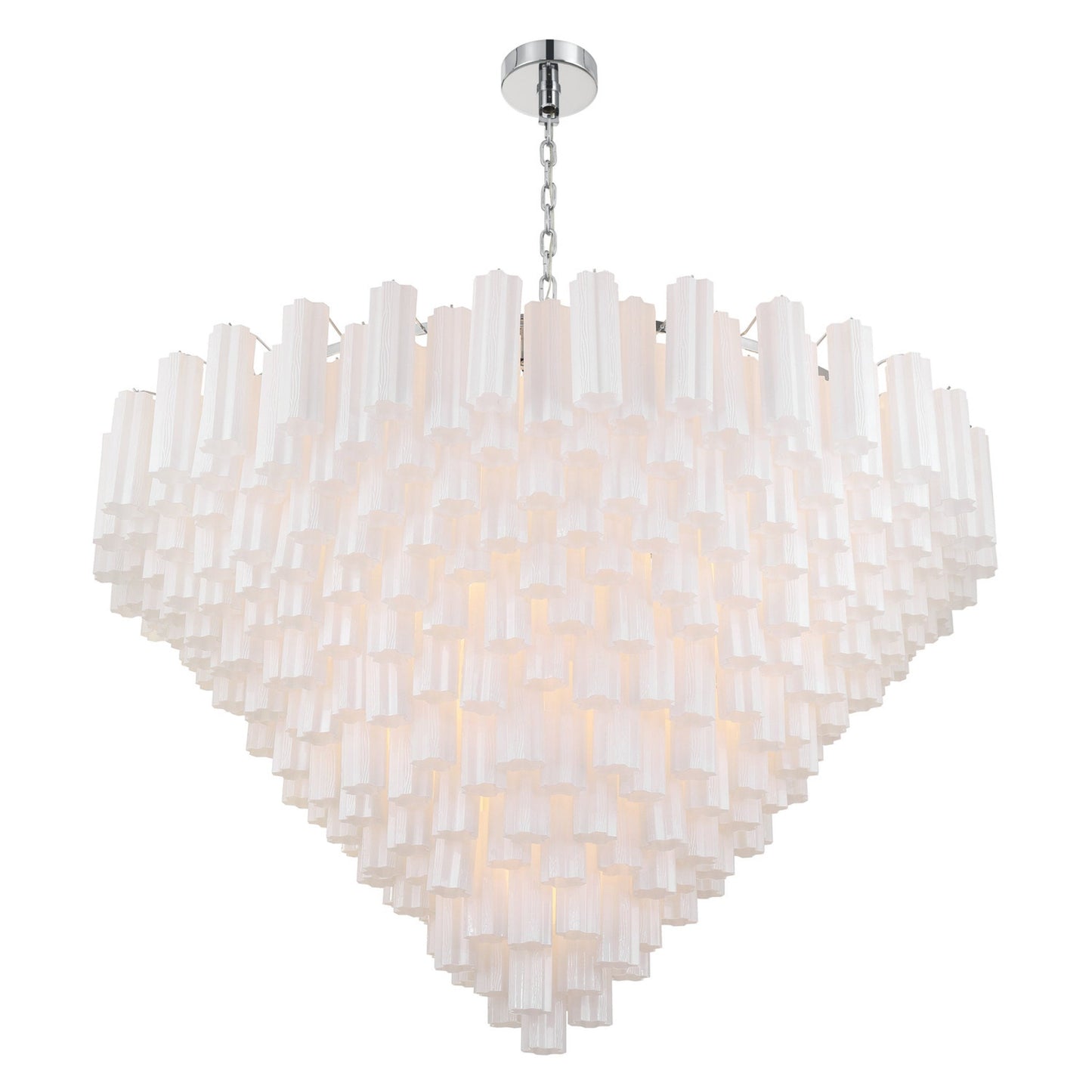 Addis 62'' Polished Chrome Chandelier White 62"W x 40"H x 62"D