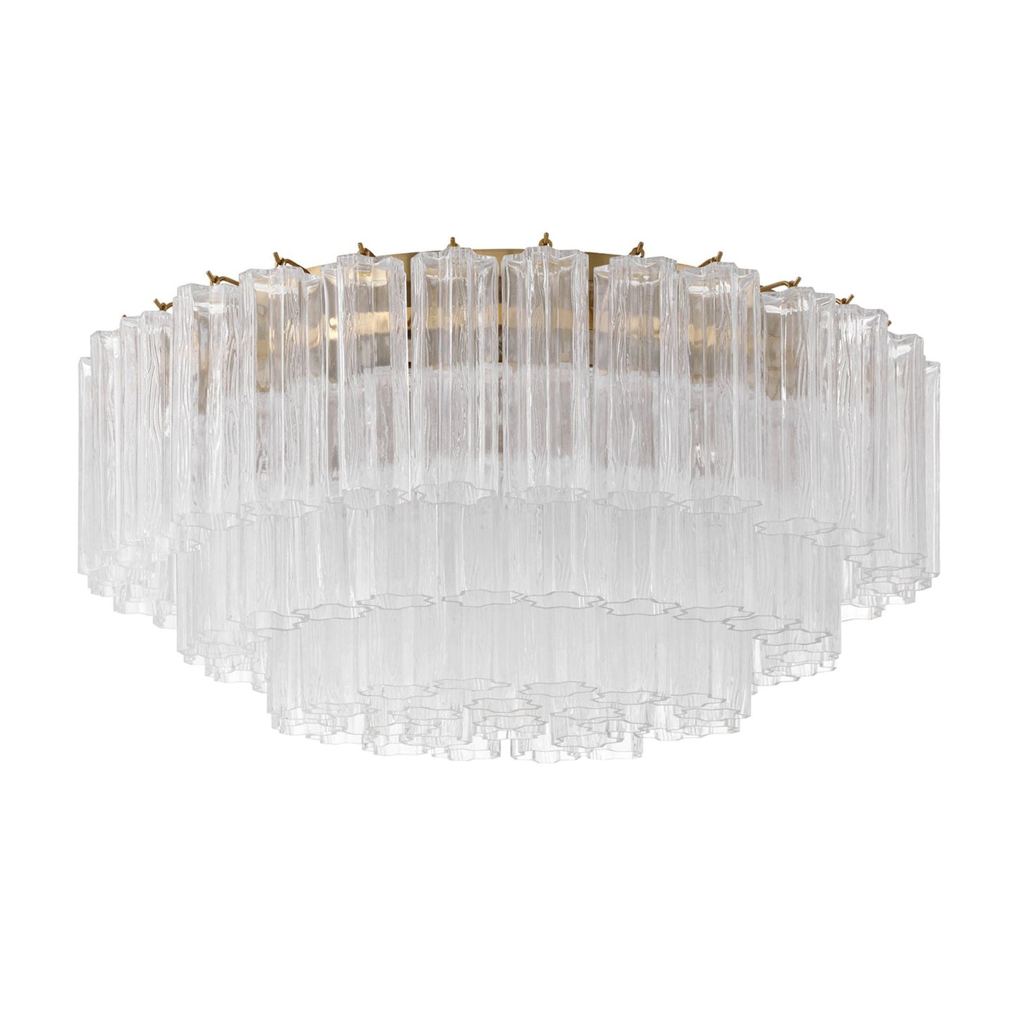 Addis 32'' Aged Brass Flush Mount Clear 32"W x 14.5"H x 32"D