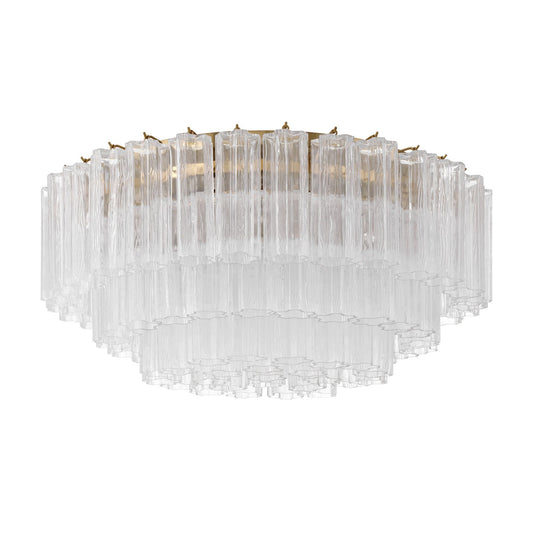 Addis 32'' Aged Brass Flush Mount Clear 32"W x 14.5"H x 32"D