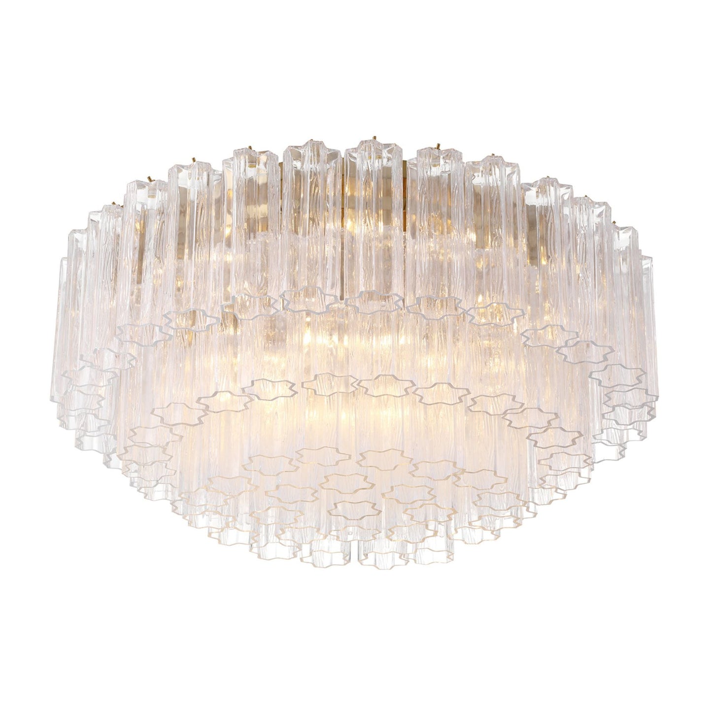 Addis 32'' Aged Brass Flush Mount Clear 32"W x 14.5"H x 32"D