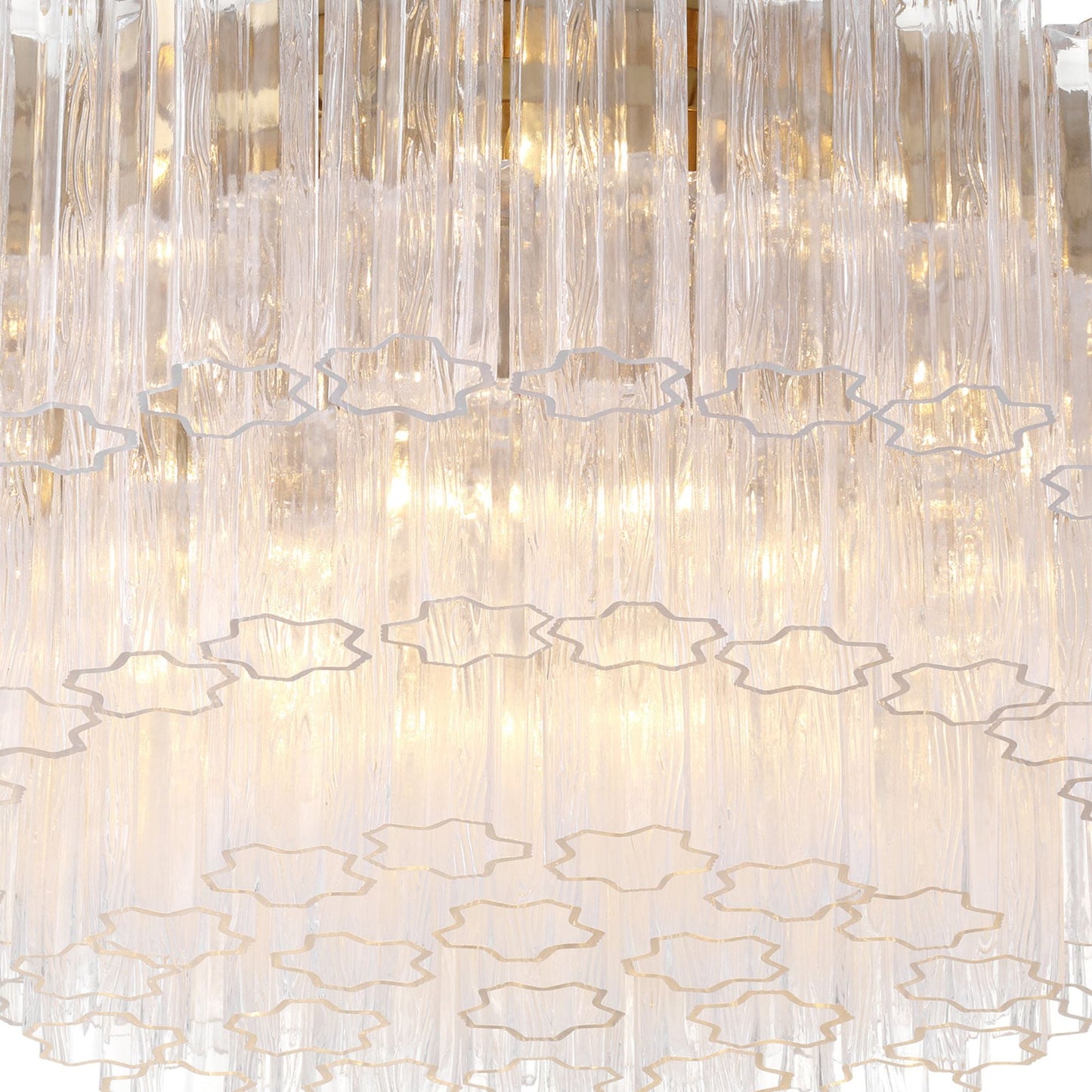 Addis 32'' Aged Brass Flush Mount Clear 32"W x 14.5"H x 32"D