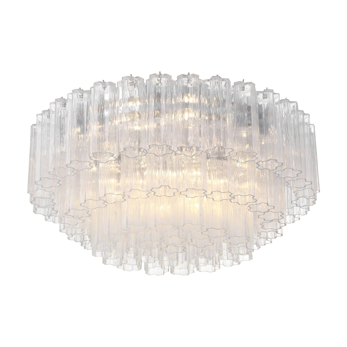 Addis 32'' Polished Chrome Flush Mount Clear 32"W x 14.5"H x 32"D