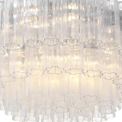 Addis 32'' Polished Chrome Flush Mount Clear 32"W x 14.5"H x 32"D