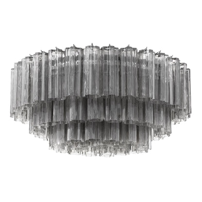 Addis 32'' Polished Chrome Flush Mount Gray 32"W x 14.5"H x 32"D