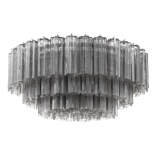 Addis 32'' Polished Chrome Flush Mount Gray 32"W x 14.5"H x 32"D