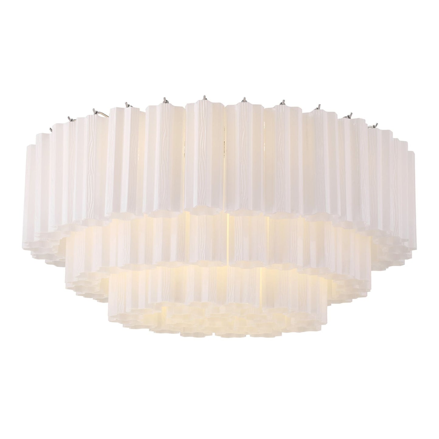 Addis 32'' Polished Chrome Flush Mount White 32"W x 14.5"H x 32"D