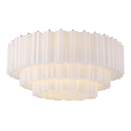 Addis 32'' Polished Chrome Flush Mount White 32"W x 14.5"H x 32"D
