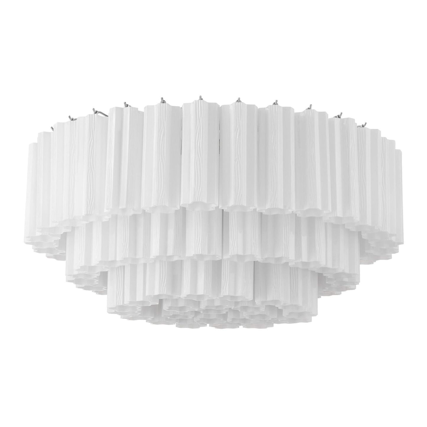 Addis 32'' Polished Chrome Flush Mount White 32"W x 14.5"H x 32"D