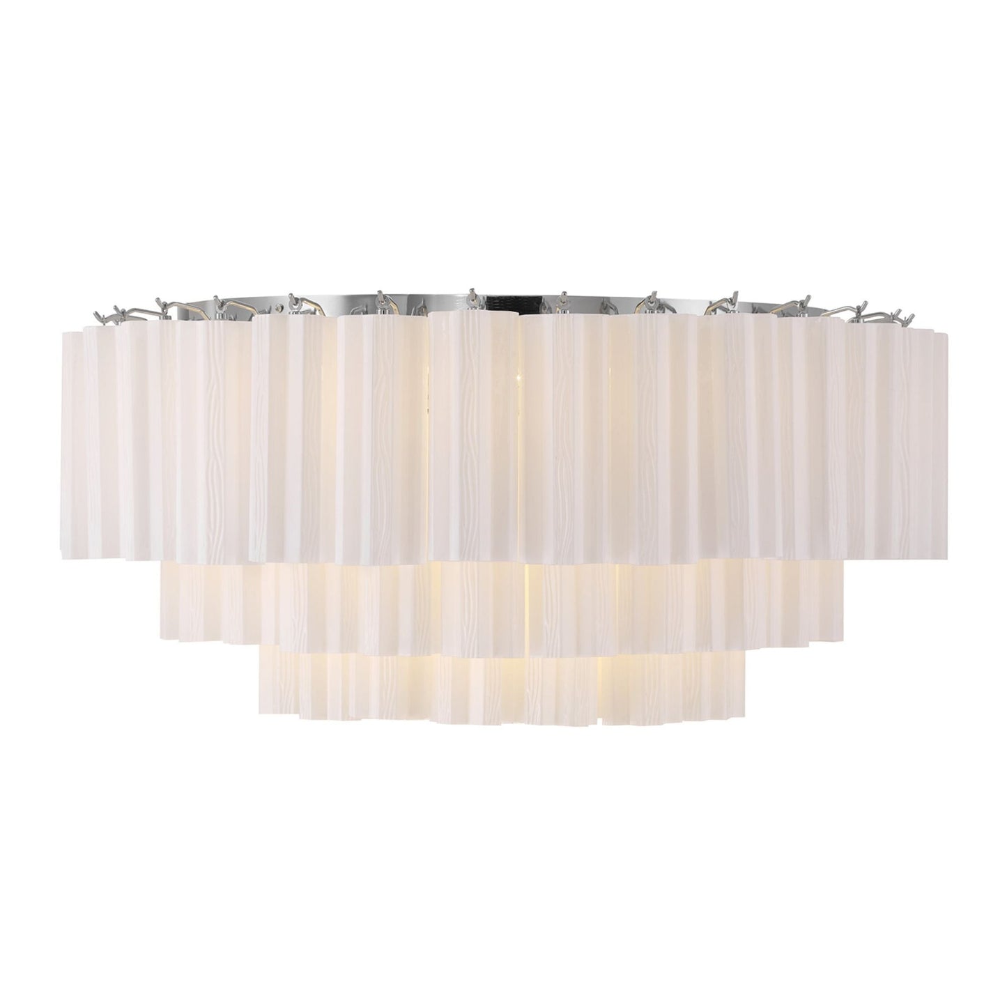 Addis 32'' Polished Chrome Flush Mount White 32"W x 14.5"H x 32"D