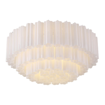 Addis 32'' Polished Chrome Flush Mount White 32"W x 14.5"H x 32"D