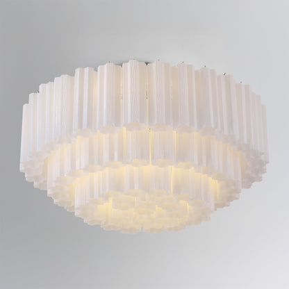 Addis 32'' Polished Chrome Flush Mount White 32"W x 14.5"H x 32"D