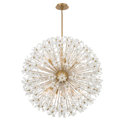 Adley 34'' Aged Brass Chandelier Gold 34"W x 33.75"H x 34"D
