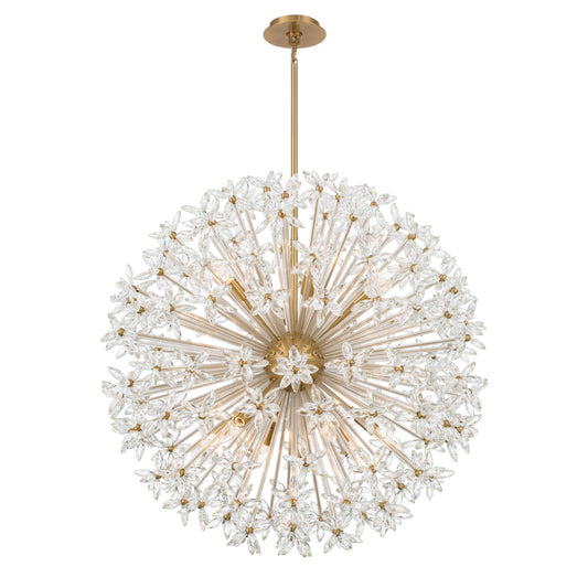 Adley 34'' Aged Brass Chandelier Gold 34"W x 33.75"H x 34"D