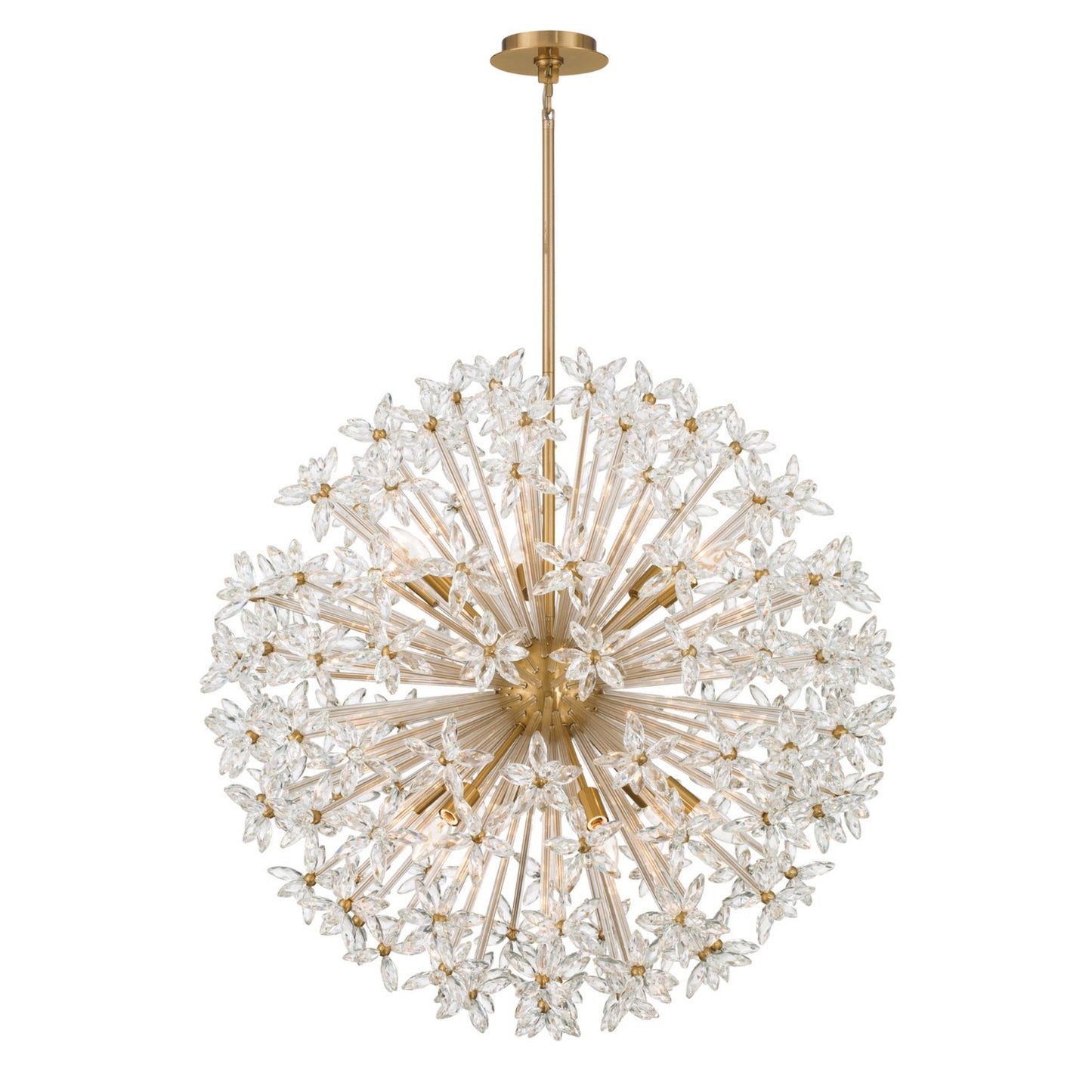 Adley 34'' Aged Brass Chandelier Gold 34"W x 33.75"H x 34"D