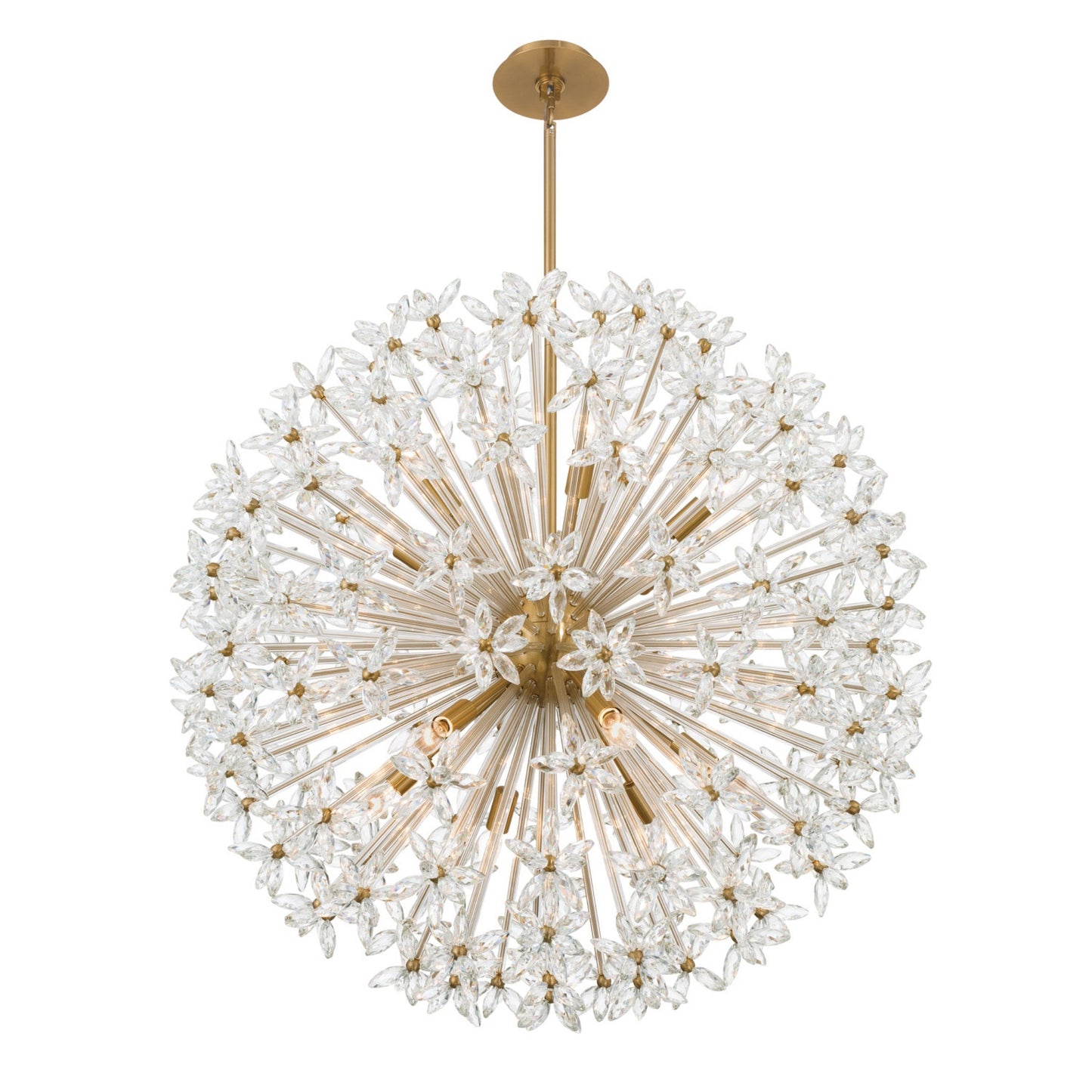 Adley 34'' Aged Brass Chandelier Gold 34"W x 33.75"H x 34"D