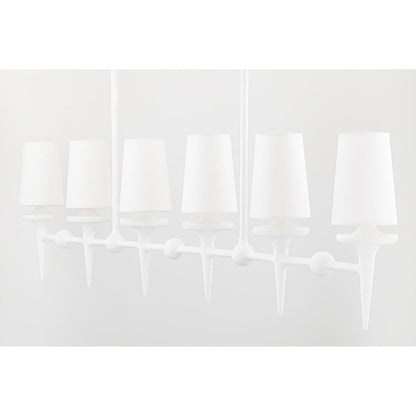 Torch 8-Light Chandelier in White Plaster 48L x 48W x 30.5H