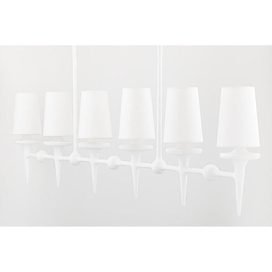 Torch 8-Light Chandelier in White Plaster 48L x 48W x 30.5H