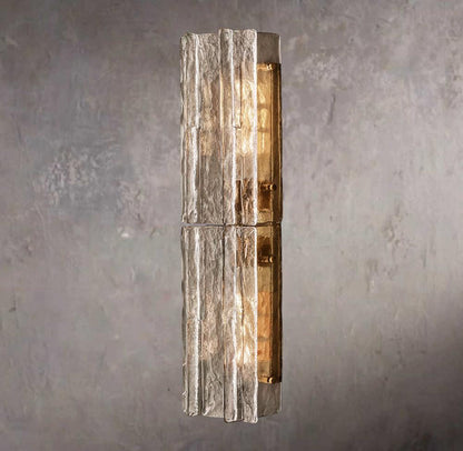 Latticed Smoked Glass Wall Sconce 30"