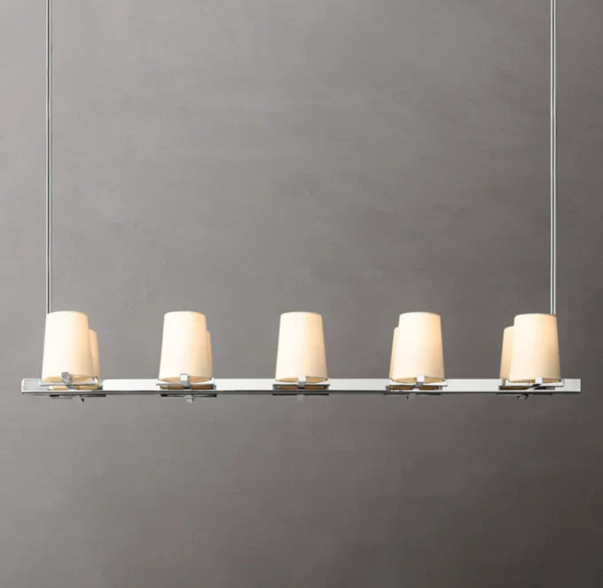 Pauillac Fabric Shade Linear Chandelier 49"