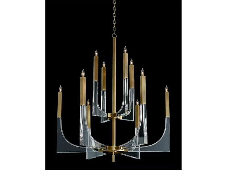 John Richard AJC-9040 Acrylic and Brass Ten-Light Chandelier