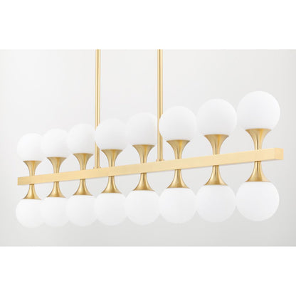 Astoria 20-Light Chandelier in Aged Brass 36L x 36W x 13.5H