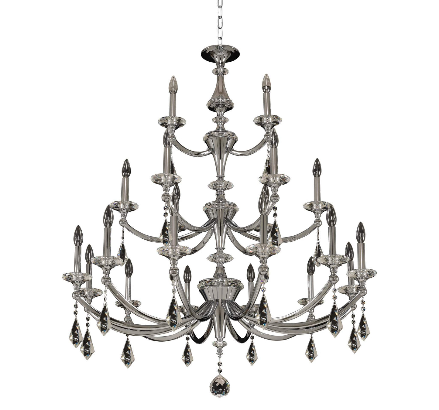 Floridia 21 Light 42" Wide Taper Candle Style Chandelier with Firenze Crystal