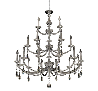 Floridia 21 Light 42" Wide Taper Candle Style Chandelier with Firenze Crystal