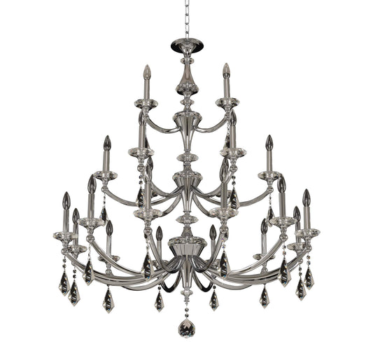 Floridia 21 Light 42" Wide Taper Candle Style Chandelier with Firenze Crystal