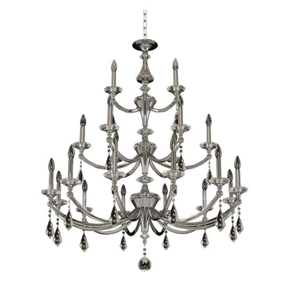 Allegri Floridia 21 Light 42" Wide Taper Candle Style Chandelier with Firenze Crystal