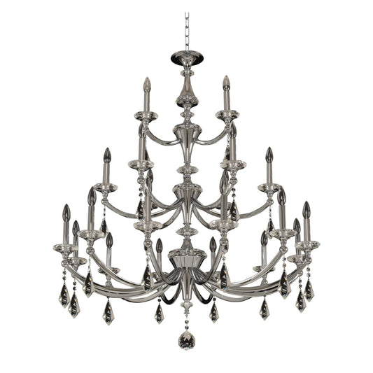 Allegri Floridia 21 Light 42" Wide Taper Candle Style Chandelier with Firenze Crystal