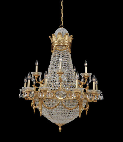 Marseille 25 Light 36" Wide Empire Chandelier with Crystal Accents