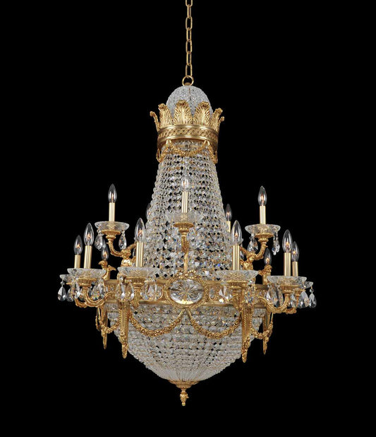 Marseille 25 Light 36" Wide Empire Chandelier with Crystal Accents