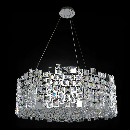 Dolo 12 Light 32" Wide Crystal Drum Chandelier