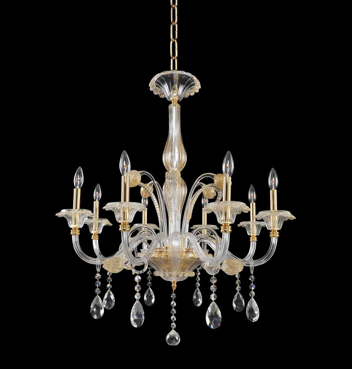 La Rosa 8 Light 32" Wide Candle Style Chandelier with Crystal Accents