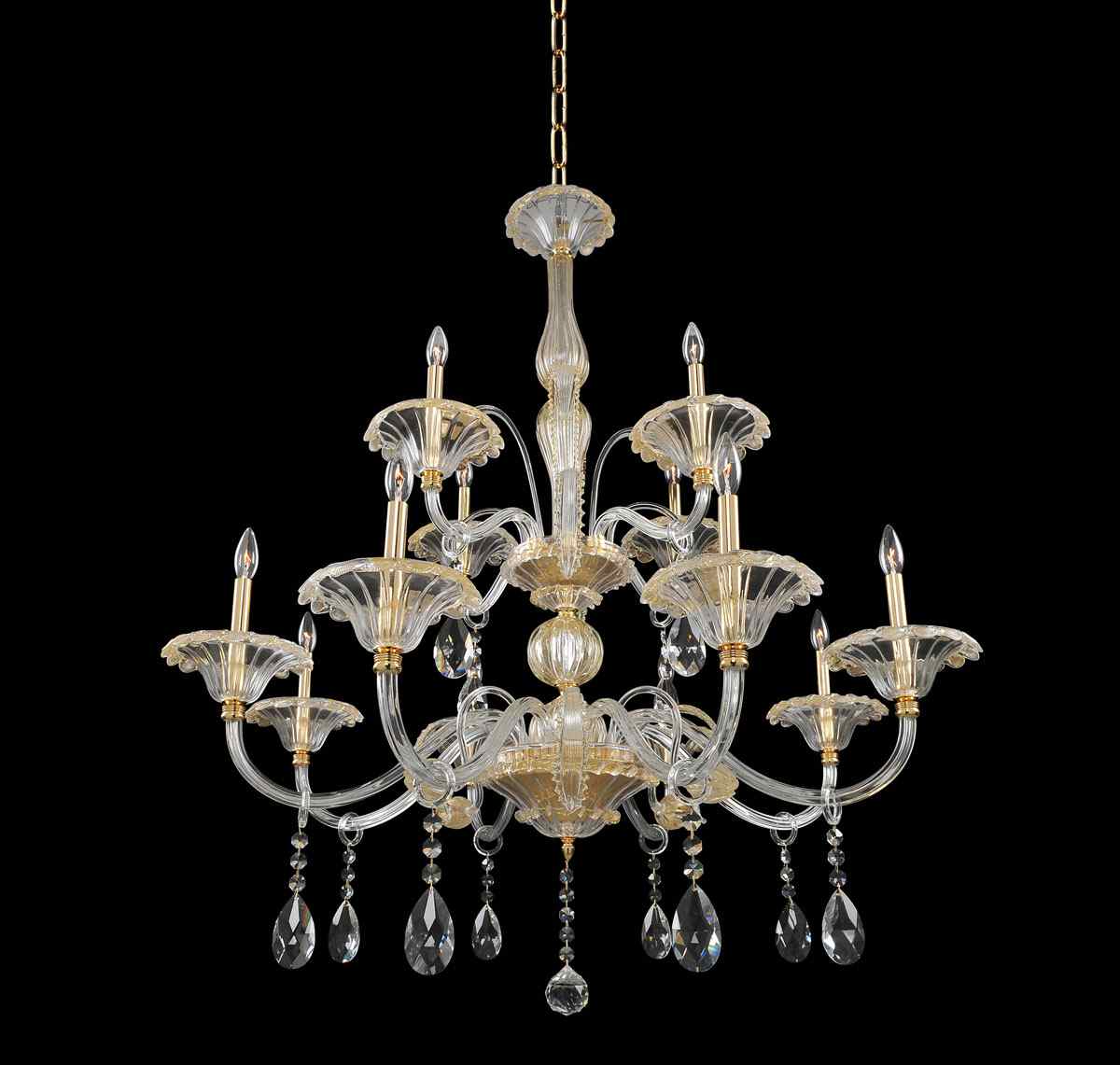 La Rosa 12 Light 43" Wide Candle Style Chandelier with Crystal Accents