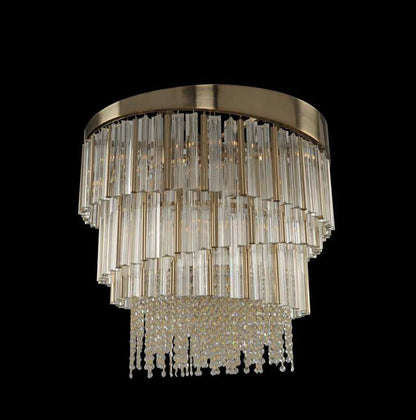 Espirali Convertible 9 Light 27" Wide Crystal Chandelier / Flush Mount Ceiling Fixture