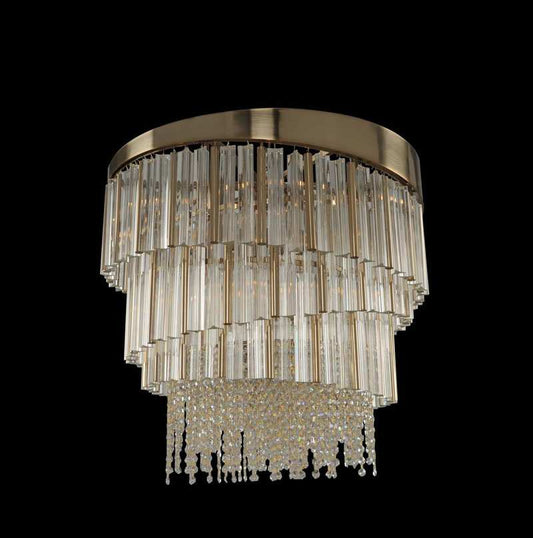 Espirali Convertible 9 Light 27" Wide Crystal Chandelier / Flush Mount Ceiling Fixture