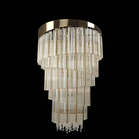 Espirali Convertible 15 Light 27" Wide Crystal Chandelier / Flush Mount Ceiling Fixture