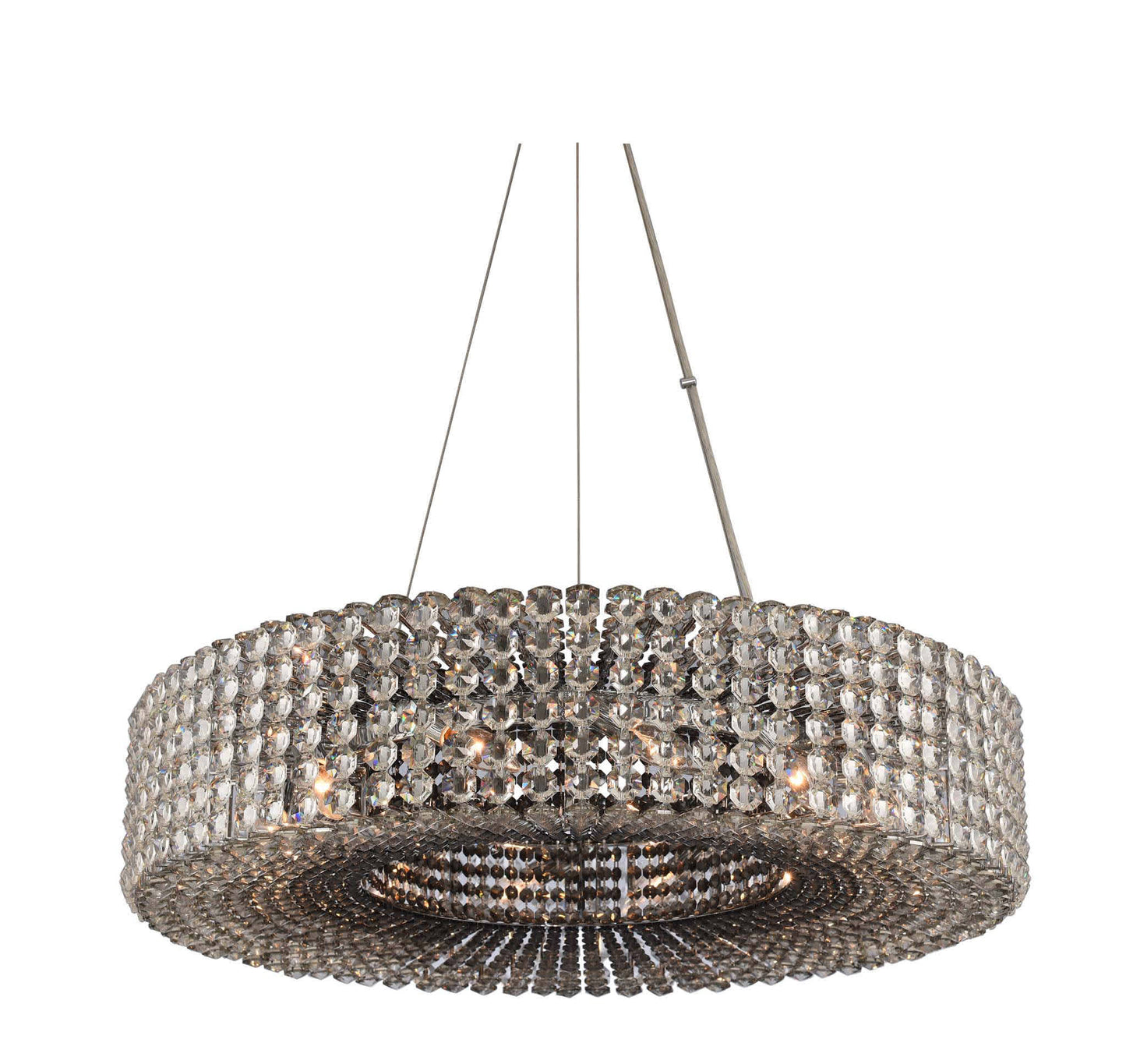 Anello 32" Wide Drum Chandelier with Firenze Crystal