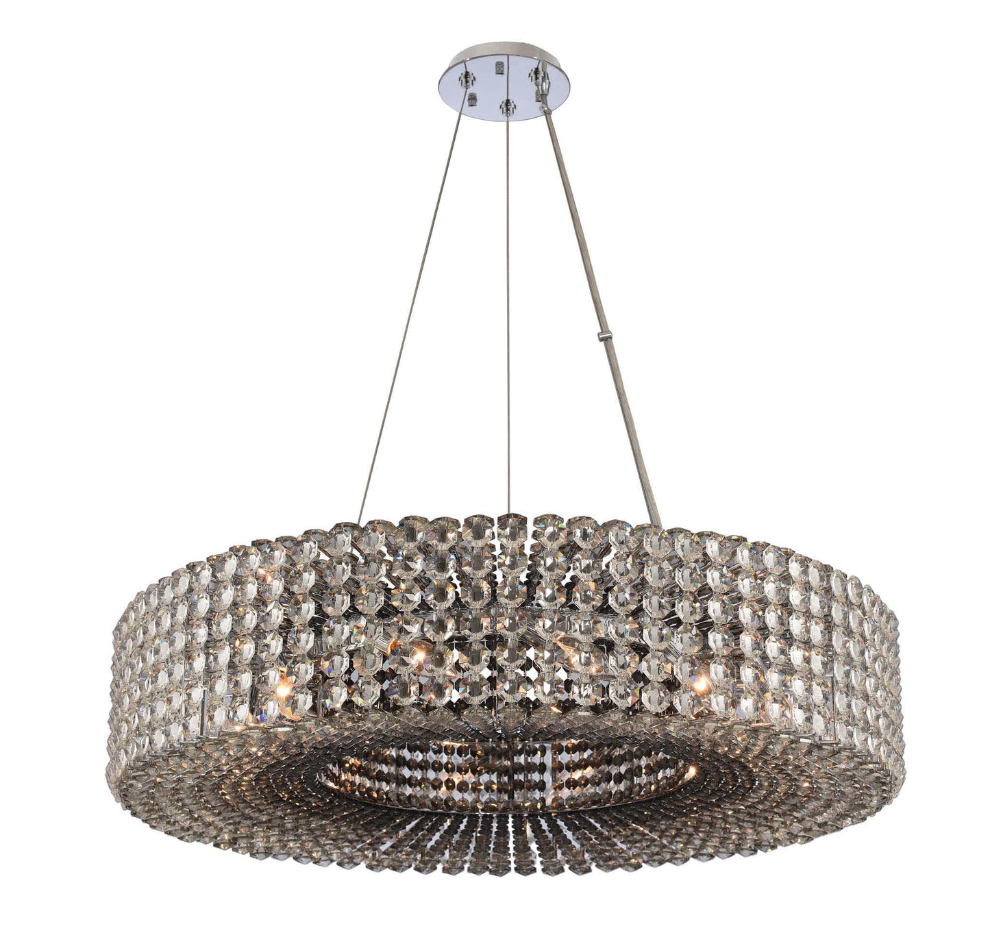 Anello 32" Wide Drum Chandelier with Firenze Crystal