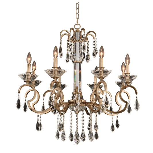 Allegri Valencia 8 Light 32" Wide Taper Candle Style Chandelier with Firenze Crystal