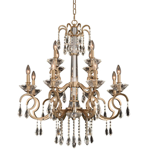 Valencia 12 Light 32" Wide Taper Candle Style Chandelier with Firenze Crystal