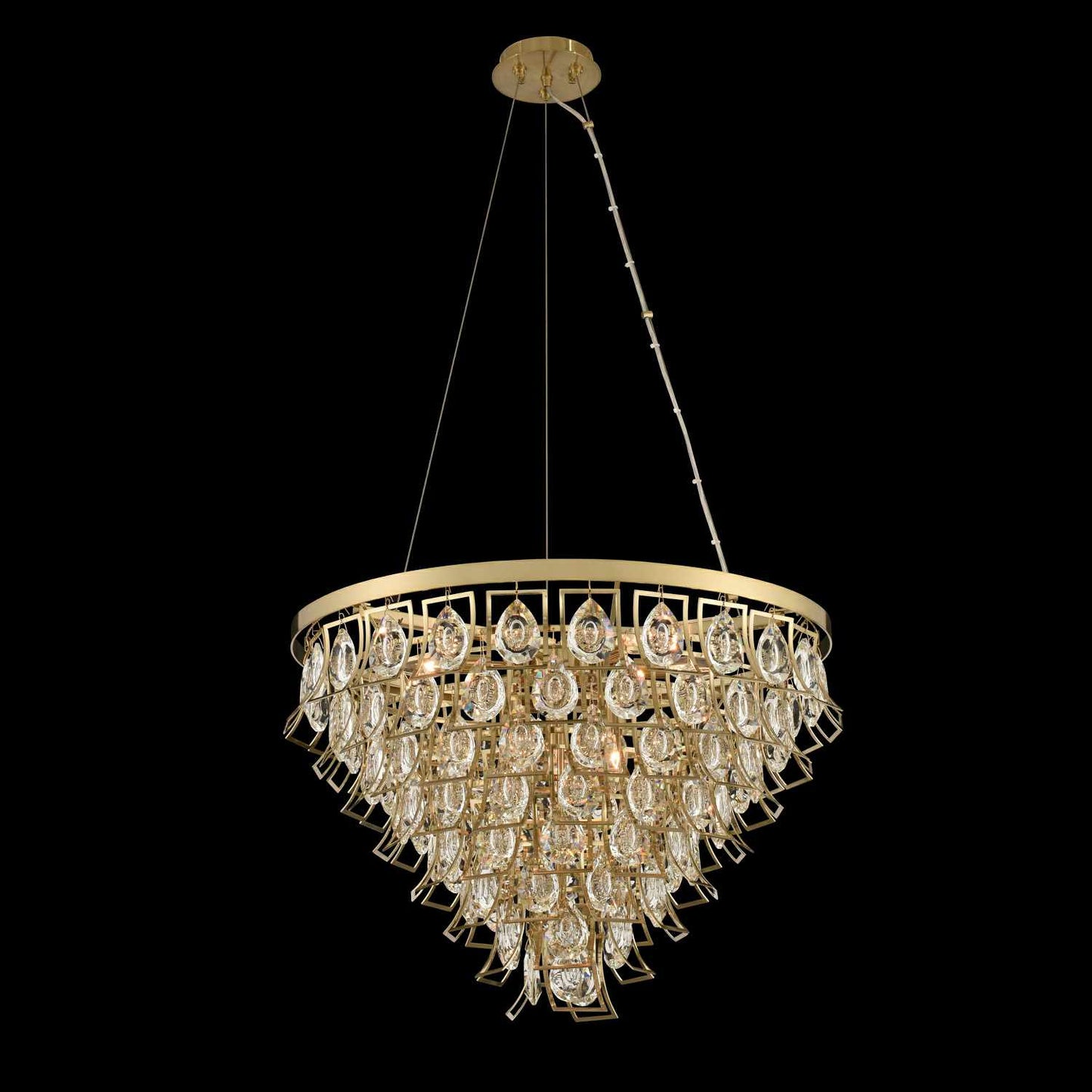 Carmella 27" Wide Waterfall Chandelier with Firenze Crystal