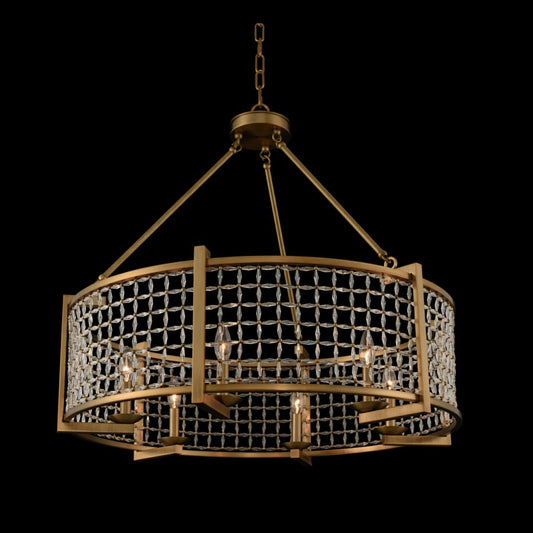 Allegri Verona 32" Wide Candle Style Drum Chandelier with Firenze Crystal